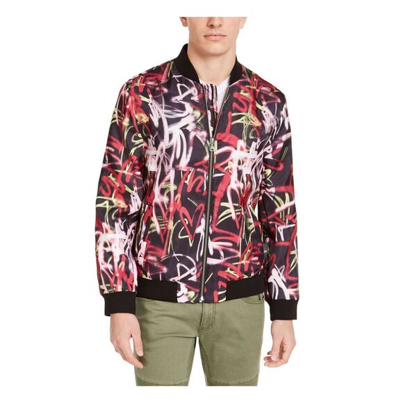 INC Mens Red Patterned Zip Up Jacket 3X - Picture 1 of 4